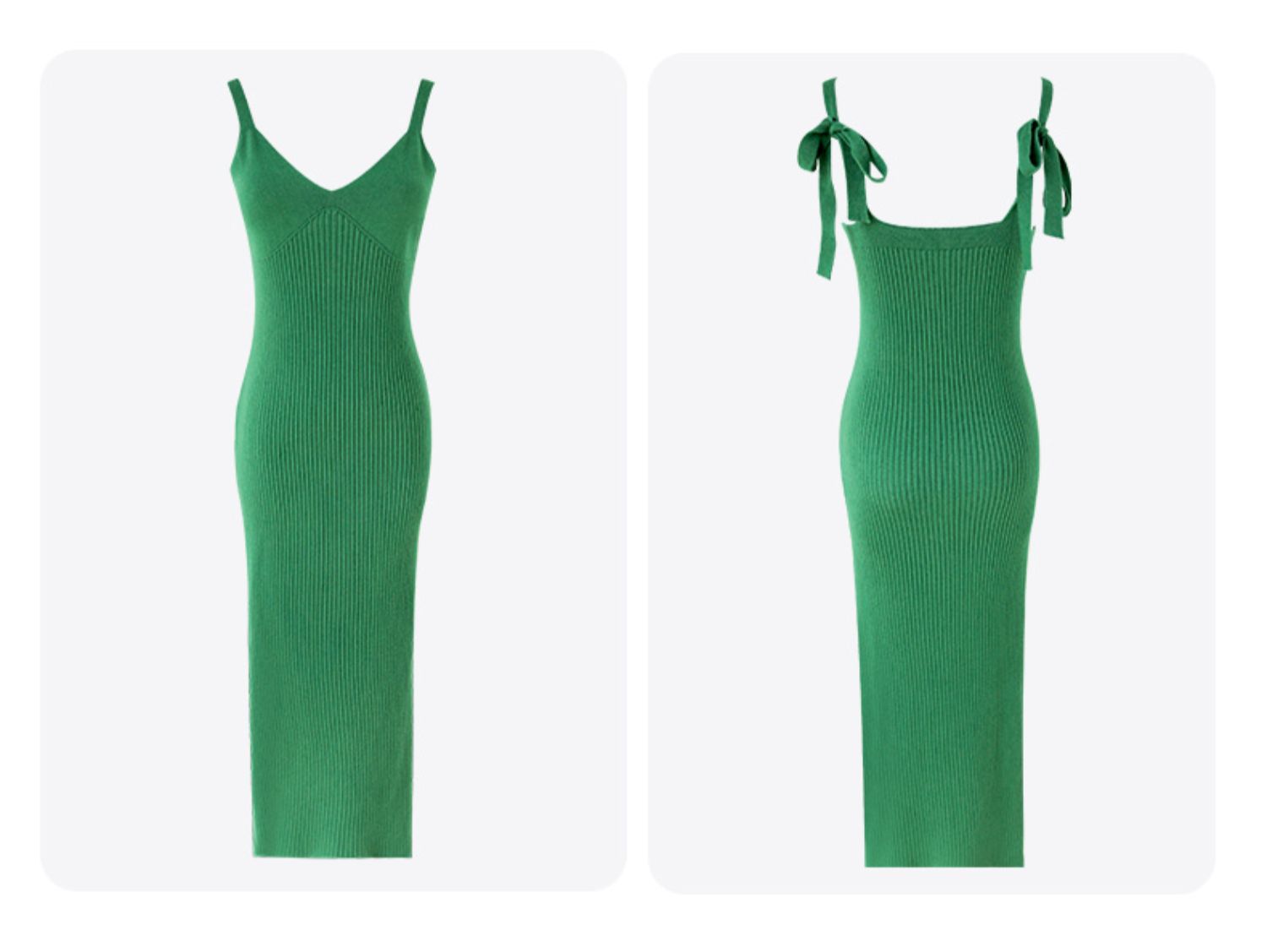 V-Neck Open Back Knitted Sling Dress Women's Autumn 2022 New Simple Sexy Split Dress