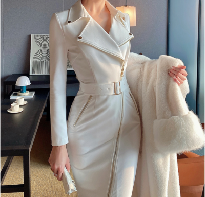 Yujie Style Long Sleeve Slim Fit Dress Women's Autumn 2022 New Mid length Sexy Hip Wrap Dress