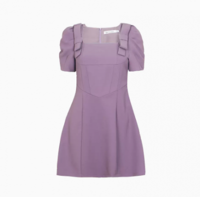 Waist Bowknot Design Square Neck Dress 2022 Summer Elegant A-line Dress